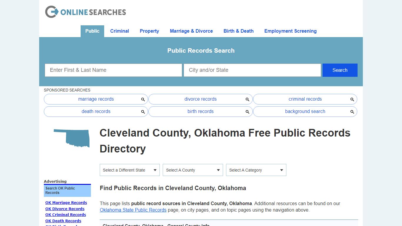 Cleveland County, Oklahoma Public Records Directory